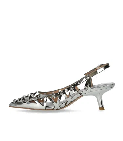 Ash Bizarre Silver Slingback Pump In Gray