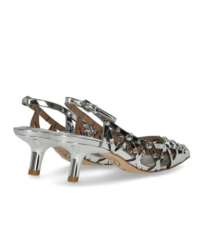 Ash Bizarre Silver Slingback Pump In Gray