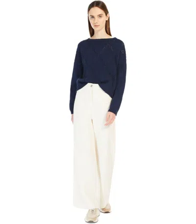 Weekend Max Mara Abbozzi Blue Crewneck Sweater In Blue