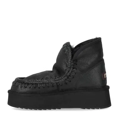 Mou Ankle Boots With Double Face Sheepskin And Fit In Black