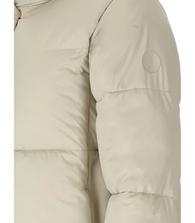 Save The Duck Sibyl Beige Hooded Padded Jacket In Neutral