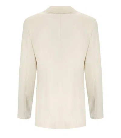 Harris Wharf London Ivory Double-breasted Blazer In Neutral