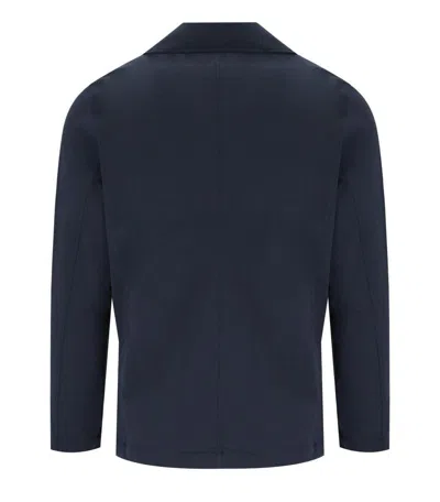 H953 Navy Blue Knitted Peacoat In Blue