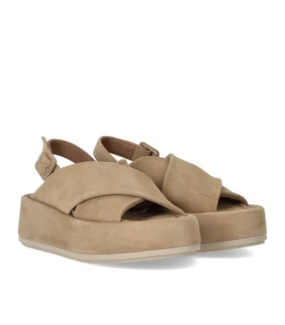 Paloma Barceló Basima Beige Platform Sandal In Brown