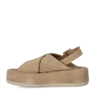Paloma Barceló Basima Beige Platform Sandal In Brown