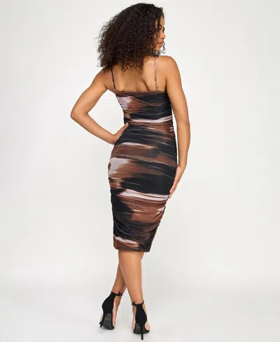 Seni & Cade Juniors' Embellished-strap Mesh Midi Dress