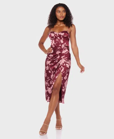 B Darlin Juniors' Satin Sweetheart Midi Dress In Purple