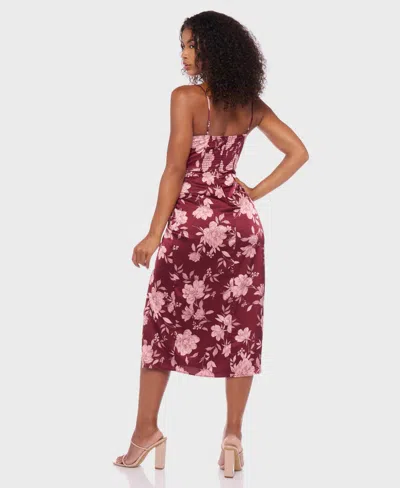 B Darlin Juniors' Satin Sweetheart Midi Dress In Purple