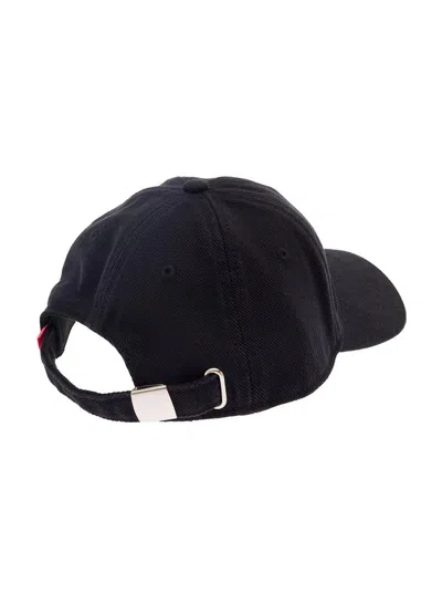 Diesel Black Baseball Cap With Oval D Cut-out In Cotton Man