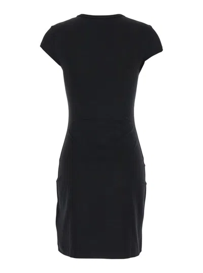 Diesel Abito Corto Con Dettaglio Oval D Cut Out In Cotone Stretch Nero Donna In Black