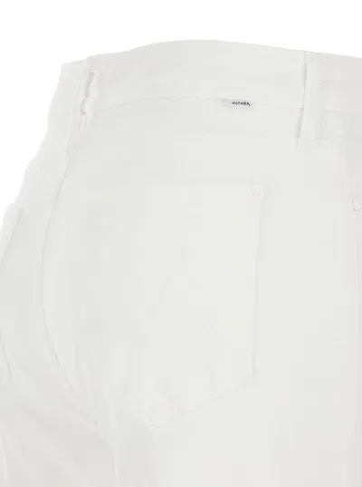 Mother White Cotton Denim Jeans In White