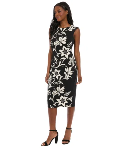 London Times Petite Sleeveless Floral Sheath Dress