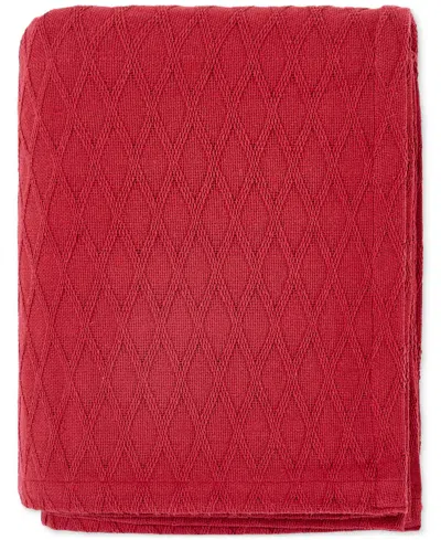 Ralph Lauren Classic Cotton Blanket, Twin In Red