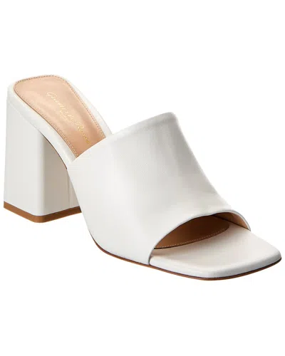 Gianvito Rossi Wynn Lambskin Block-heel Mule Sandals In White