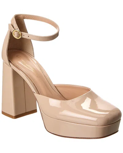 Gianvito Rossi Vian 70 Patent Platform Pump In Neutral