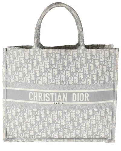 Dior Beige, Gray Oblique Jacquard Canvas Large Book Tote (authentic Pre-loved)