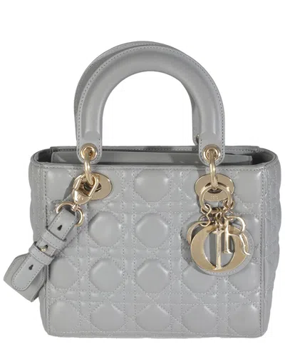 Dior Gray Leather Small My Abc Lady  (authentic Pre-loved)