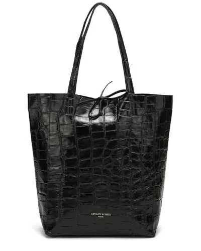Tiffany & Fred Paris Croc-embossed Leather Tote