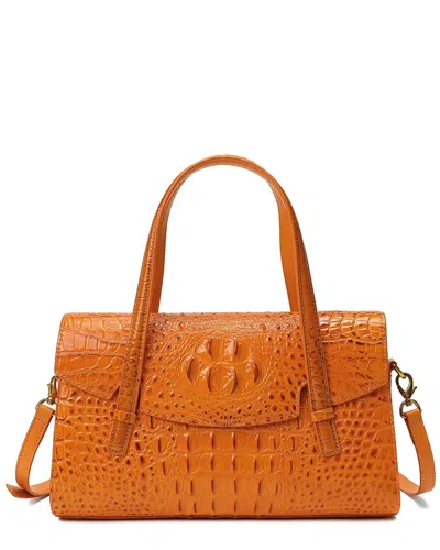 Tiffany & Fred Paris Alligator-embossed Leather Satchel