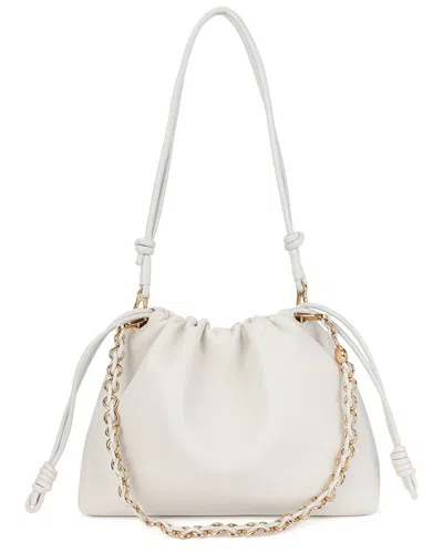 Tiffany & Fred Paris Elegant Chain Strap Drawstring Leather Tote