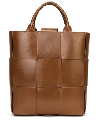 Tiffany & Fred Paris Woven Leather Top Handle Tote