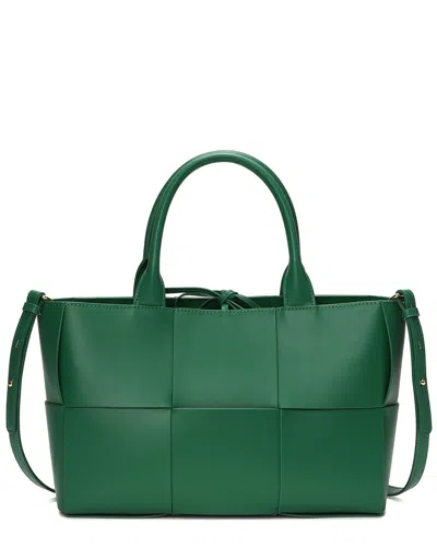 Tiffany & Fred Paris Smooth Woven Leather Top Handle Tote