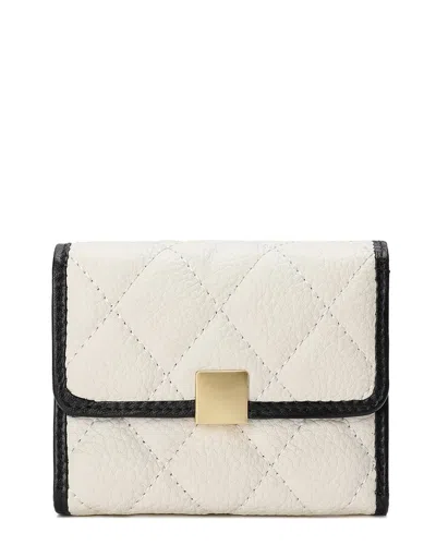 Tiffany & Fred Paris Two-tone Full-grain Quilted Leather Wallet