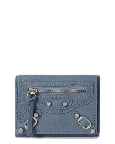 Tiffany & Fred Paris Top-grain Leather Wallet In Blue