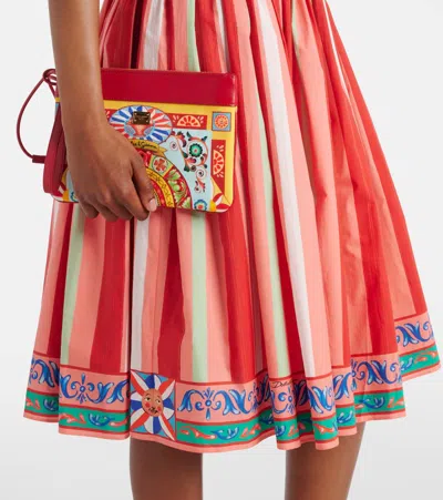 Dolce & Gabbana Striped Gathered Cotton Bustier Dress
