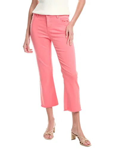Renuar Woven Cropped Boot Leg Pant In Coral In Pink