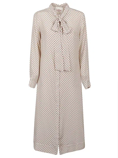 Cri.da Crida Polka Dot Silk Midi Dress