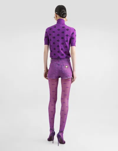 Dolce & Gabbana Denim Shorts In Purple