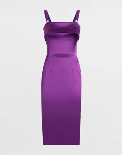 Dolce & Gabbana Satin Dress In Purple