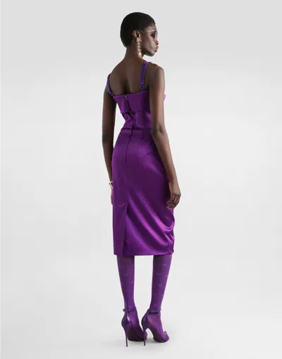 Dolce & Gabbana Satin Dress In Purple