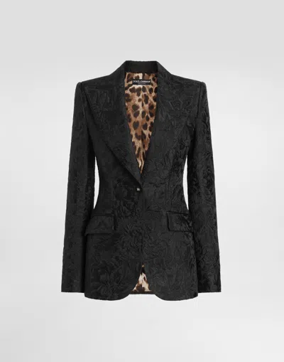Dolce & Gabbana Turlington Brocade Jacket In Black