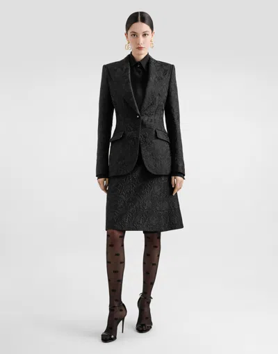 Dolce & Gabbana Turlington Brocade Jacket In Black