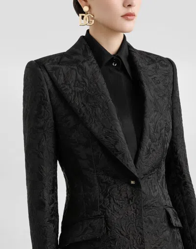 Dolce & Gabbana Turlington Brocade Jacket In Black