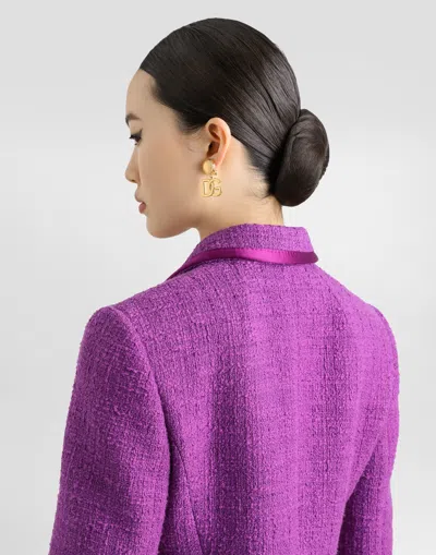 Dolce & Gabbana Rachel Tweed Jacket In Purple