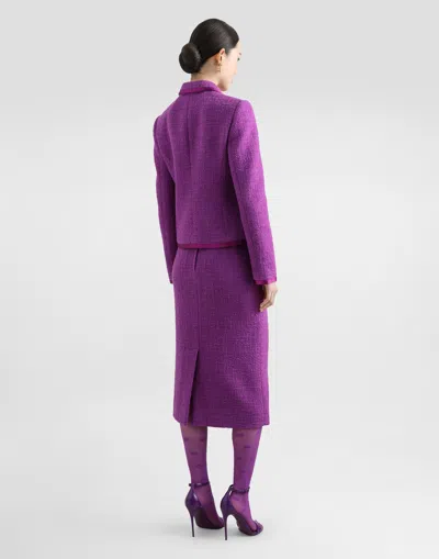 Dolce & Gabbana Rachel Tweed Jacket In Purple
