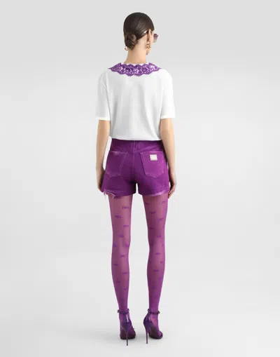 Dolce & Gabbana Jersey T-shirt With Lace And Dg Patch