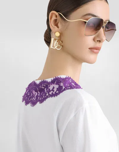 Dolce & Gabbana Jersey T-shirt With Lace And Dg Patch