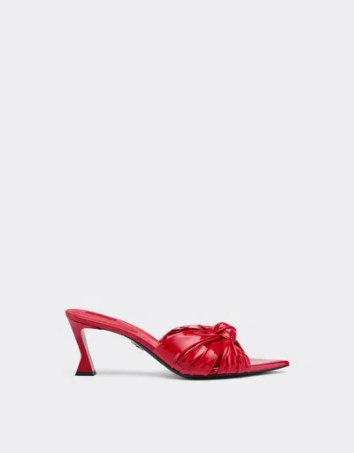 Ferrari Patent Leather Sandal With Knotted Design