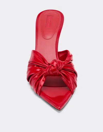 Ferrari Patent Leather Sandal With Knotted Design