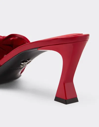 Ferrari Patent Leather Sandal With Knotted Design