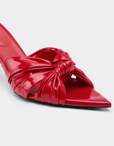 Ferrari Patent Leather Sandal With Knotted Design