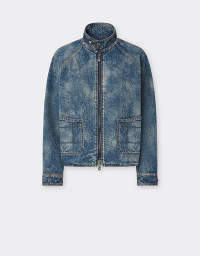 Ferrari Jacket In Needled And Washed Denim