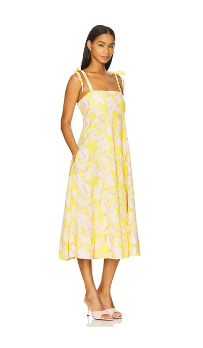 Astr The Label Shiann Floral Cotton Sundress In Yellow