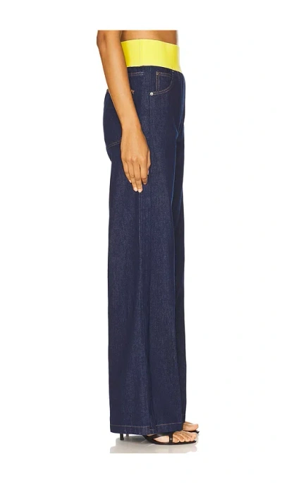 Msgm Waistband Wide Leg Jean