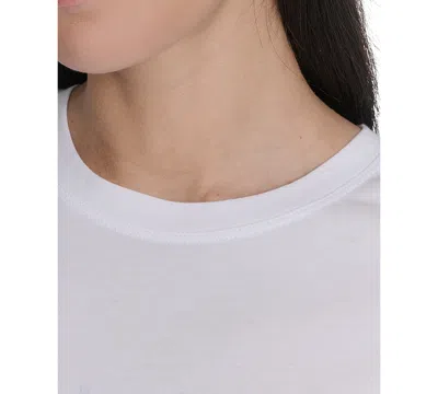 Calvin Klein Performance Women's Flocked-logo Crewneck T-shirt In Multi