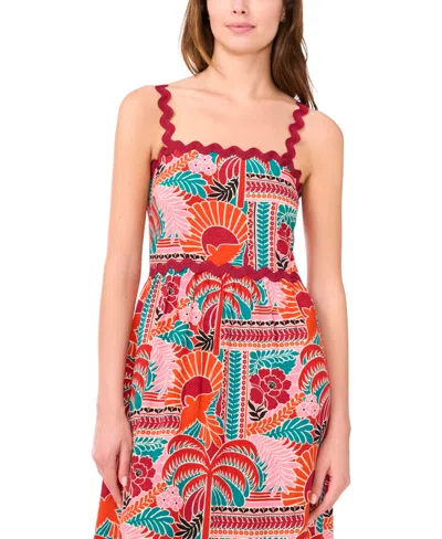 Msk Petite Sleeveless Square-neck Maxi Dress In Multi